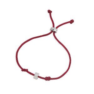 APM Monaco Unisex Red adjustable nylon bracelet with sliding ring - silver × 1